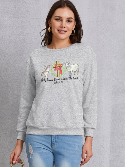 EASTER Graphic Round Neck Sweatshirt-Jewearrings