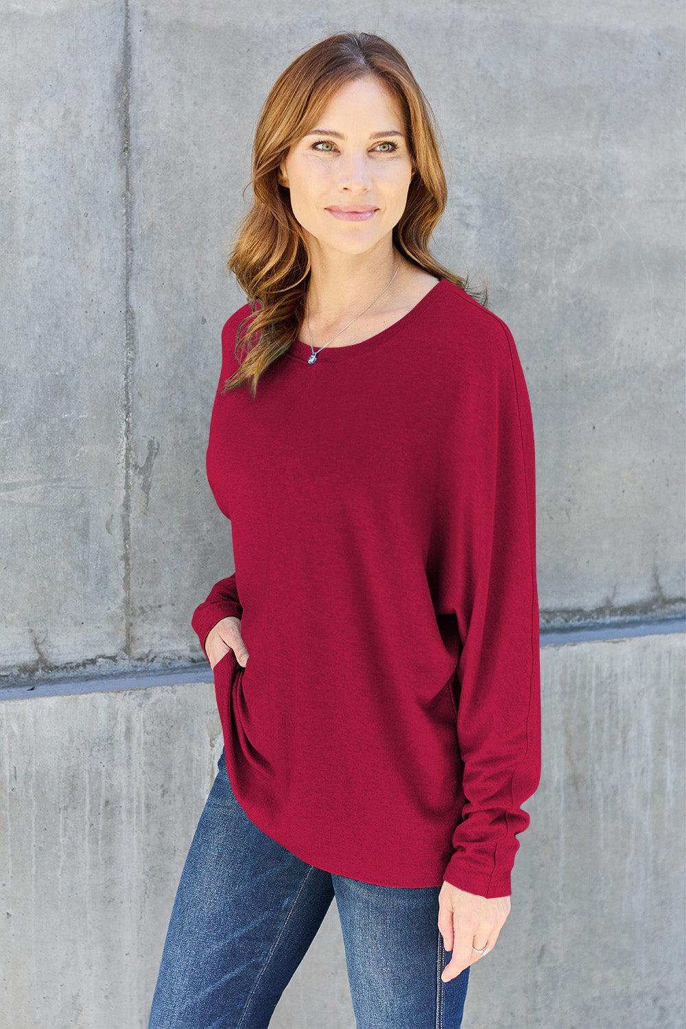 Double Take Full Size Round Neck Long Sleeve T-Shirt-Jewearrings