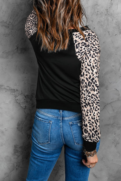 HELLO FALL Graphic Leopard Sweatshirt-Jewearrings