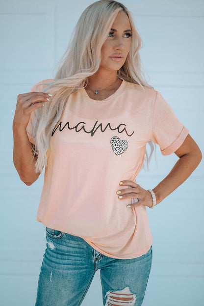 MAMA Heart Graphic Tee Shirt-Jewearrings