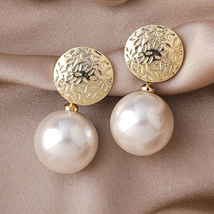 Korean Version Of Imitation Pearl Personality Wild Geometric Type Women's Earrings-Jewearrings