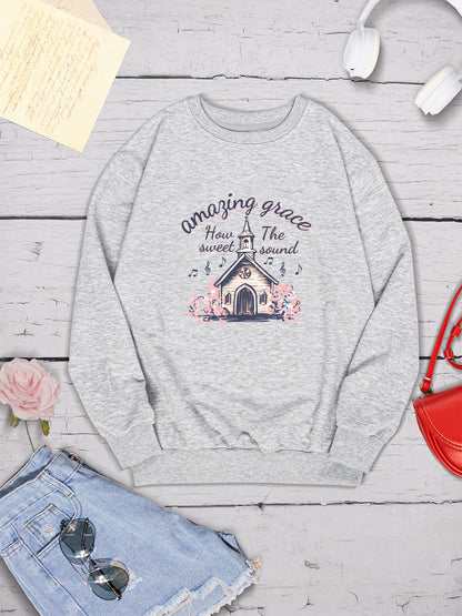 AMAZING GRACE HOW SWEET THE SOUND Round Neck Sweatshirt-Jewearrings