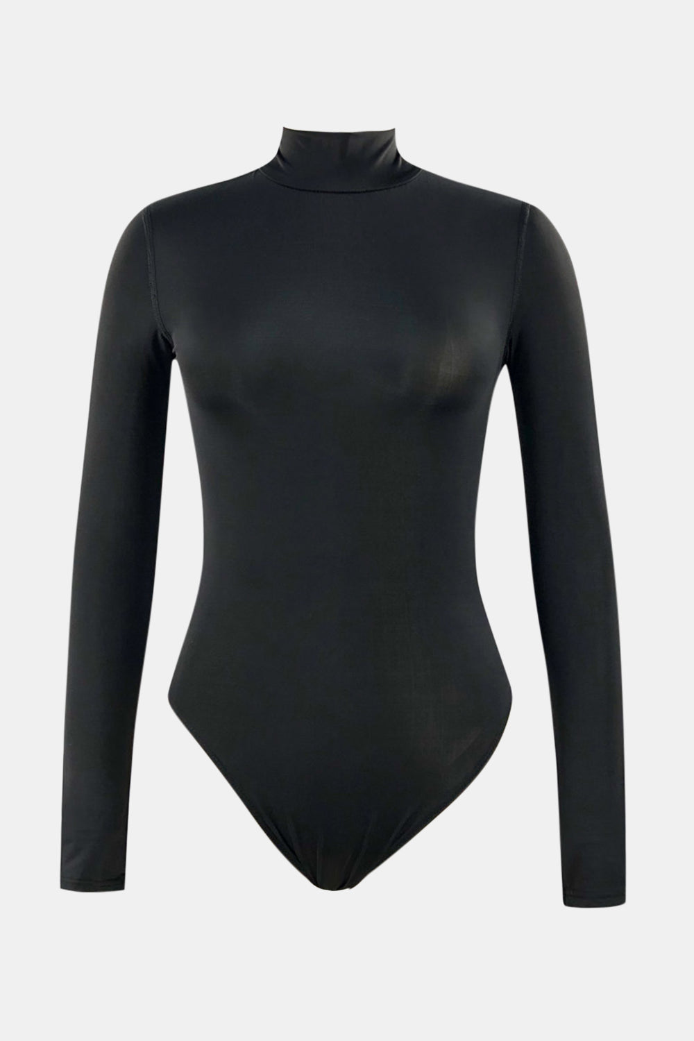 Mock Neck Long Sleeve One-Piece Swimwear-Jewearrings