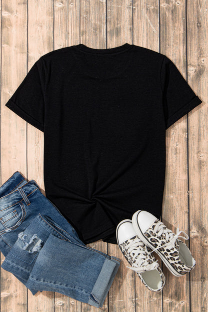 Graphic Round Neck Short Sleeve T-Shirt-Jewearrings