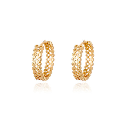 Lock Female Oval Geometric Zircon-encrusted Stud Earrings-Jewearrings