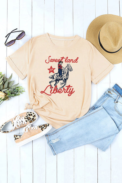 SWEET LAND OF LIBERTY Graphic Short Sleeve Tee-Jewearrings