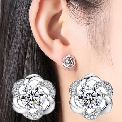 Perfect White Stud Earrings With Diamonds-Jewearrings