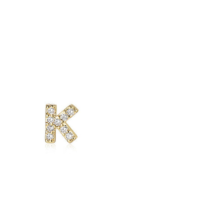 925 Silver Needle English Letter Stud Earrings-Jewearrings