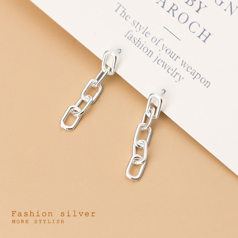 Silver Korean Style Simple And Stylish Design Earrings Sweet-Jewearrings