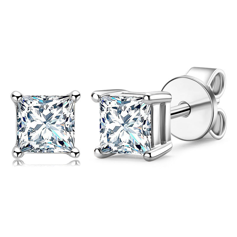 0.5 Carat Moissanite Earrings Simple Sterling Silver-Jewearrings