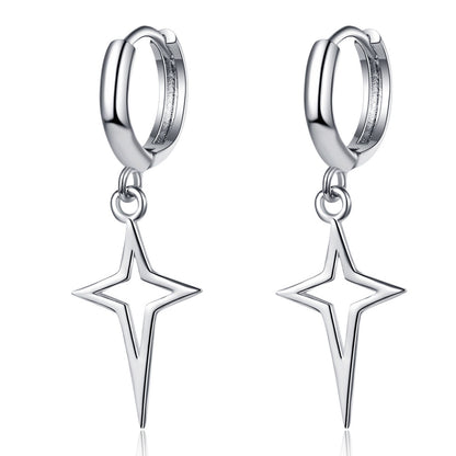 Women's Simple Personality Cross Star Earrings-Jewearrings