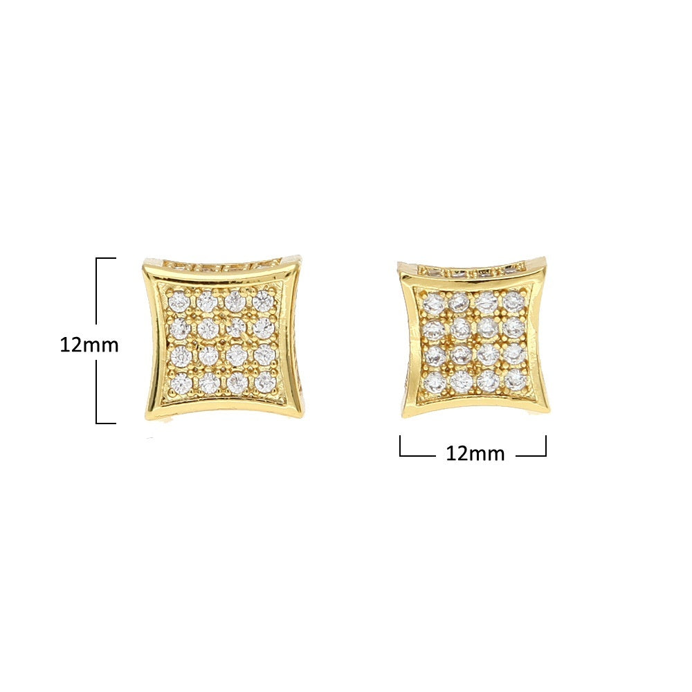 Men's Hip Hop Micro-zircon-encrusted Stud Earrings-Jewearrings