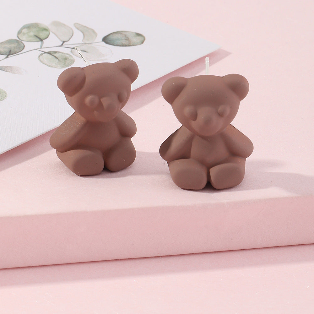 New Ins Sweet And Cool Style Teddy Bear Stud Earrings-Jewearrings