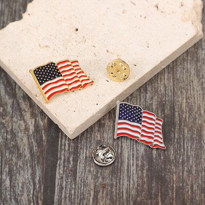 2 Piece Drip Oil US Flag Brooch-Jewearrings