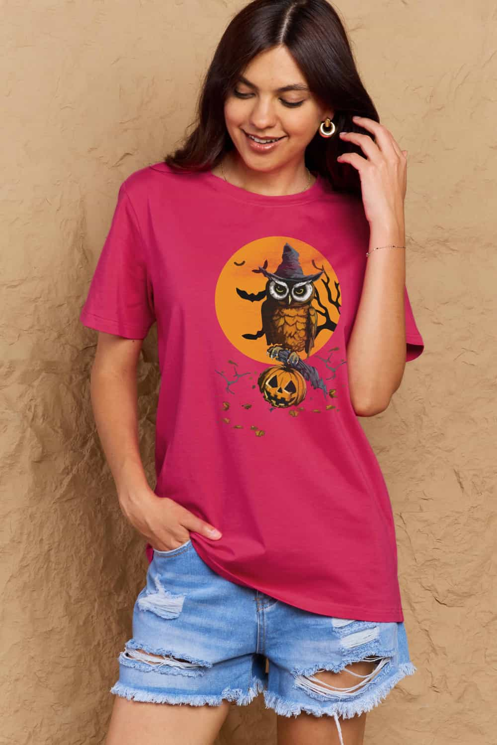 Simply Love Full Size Holloween Theme Graphic Cotton T-Shirt-Jewearrings