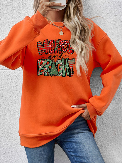 MERRY AND BRIGHT Long Sleeve Sweatshirt-Jewearrings