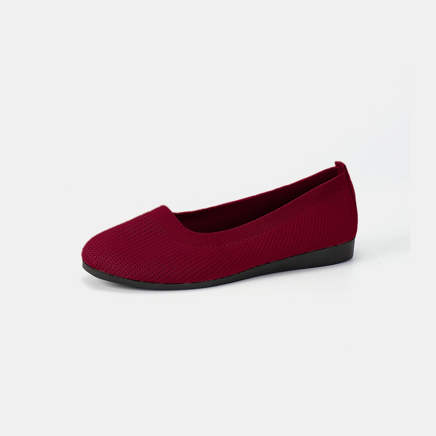 Round Toe Knit Ballet Flats-Jewearrings