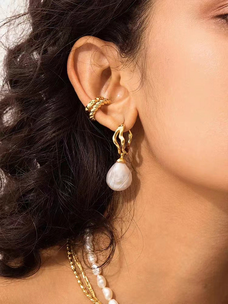 Trendy Vacuum Vapor Plating Gold High Color Retaining Earrings-Jewearrings