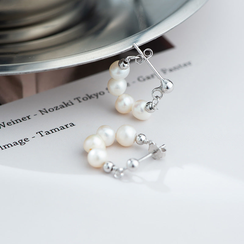 Women's S925 Silver Natural Pearl Earrings-Jewearrings