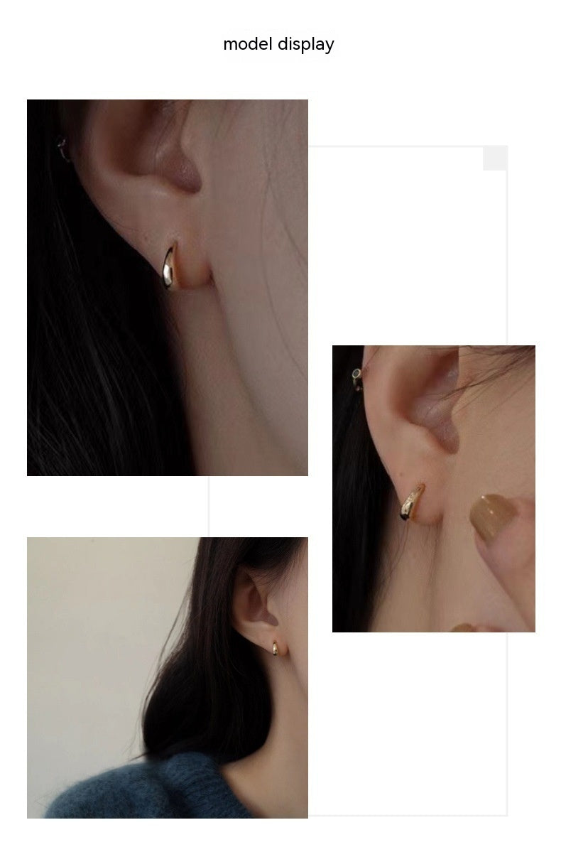 Mini Drop-shaped S925 Sterling Silver Gold-plated Minimalist Earrings-Jewearrings