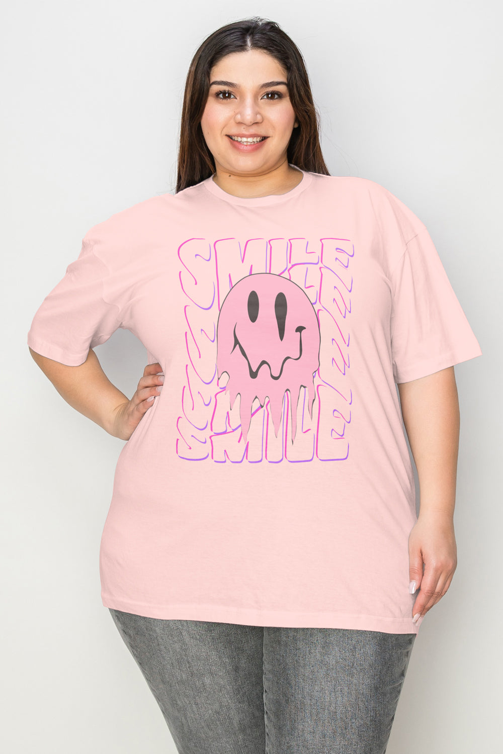 Simply Love Full Size Smile-Face Graphic T-Shirt-Jewearrings