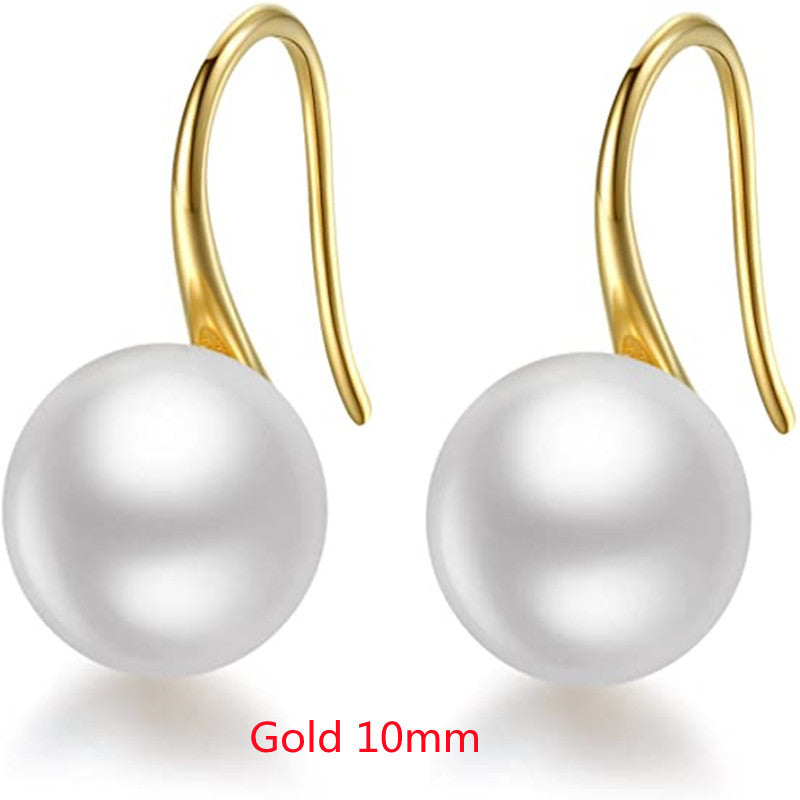 Simple 925 Silver Elegant Women's Pearl Stud Earrings-Jewearrings