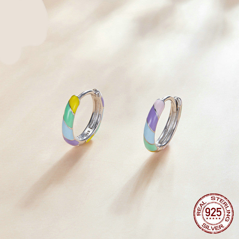 S925 Sterling Silver Rainbow Earrings Women-Jewearrings