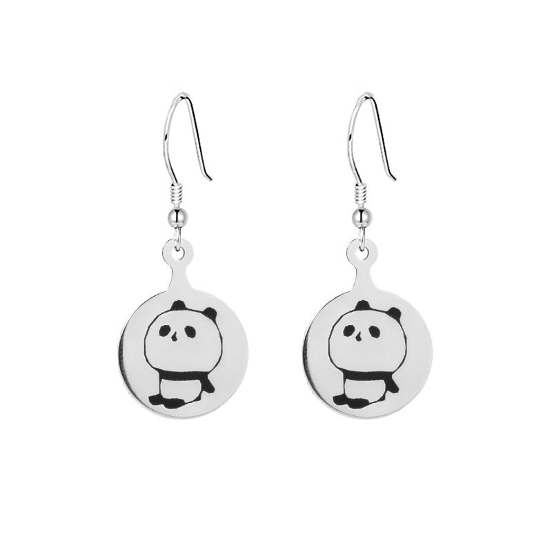 Cute Panda Dangle Earrings For Women-Jewearrings