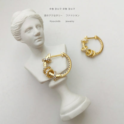 Fine Zircon-embedded Earrings Round Simple All-match Design Circle Ear Clip Ear Rings-Jewearrings