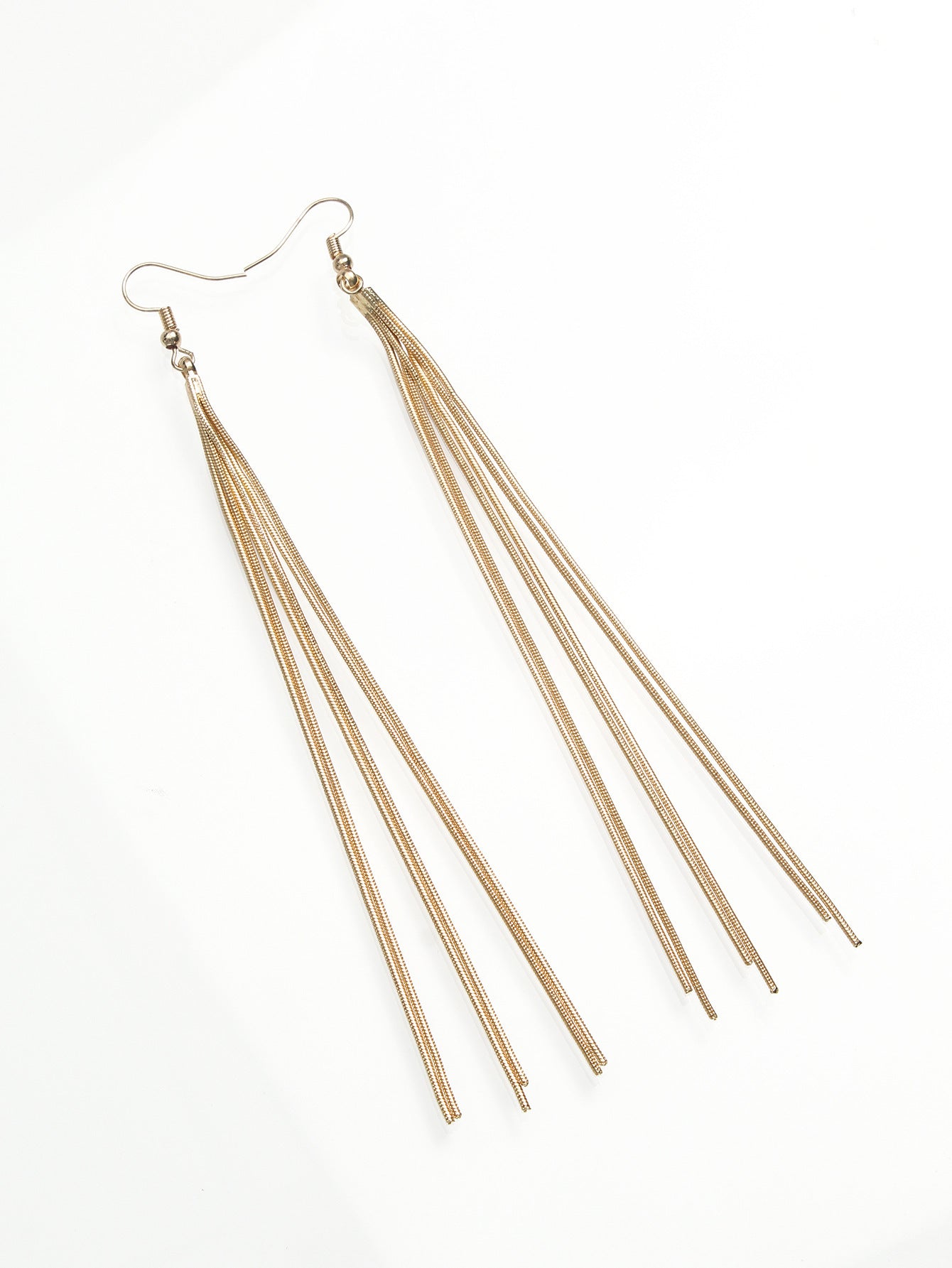 Women's Filament Gold Vintage Double Layer Metal Tassel Earrings-Jewearrings