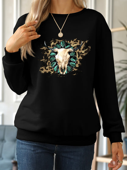 Graphic Round Neck Dropped Shoulder Sweatshirt-Jewearrings