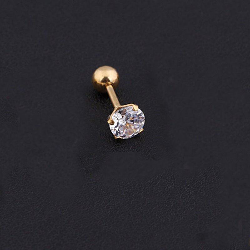 4 Prong Crystal Diamond Zircon Stud Earrings-Jewearrings