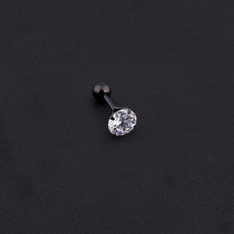 4 Prong Crystal Diamond Zircon Stud Earrings-Jewearrings