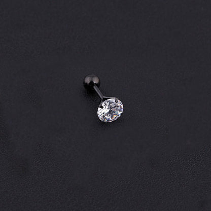 4 Prong Crystal Diamond Zircon Stud Earrings-Jewearrings