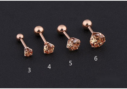 4 Prong Crystal Diamond Zircon Stud Earrings-Jewearrings