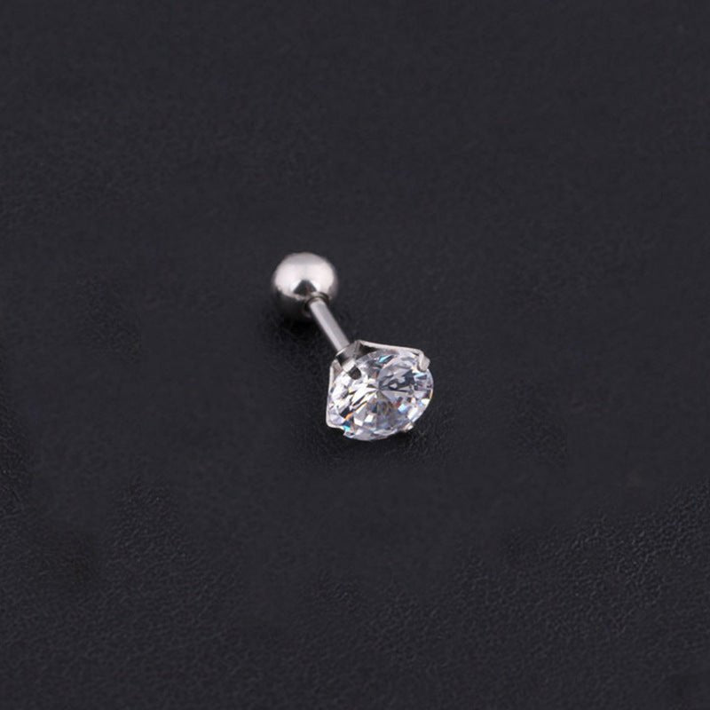 4 Prong Crystal Diamond Zircon Stud Earrings-Jewearrings