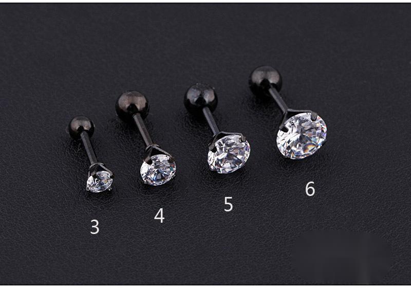 4 Prong Crystal Diamond Zircon Stud Earrings-Jewearrings