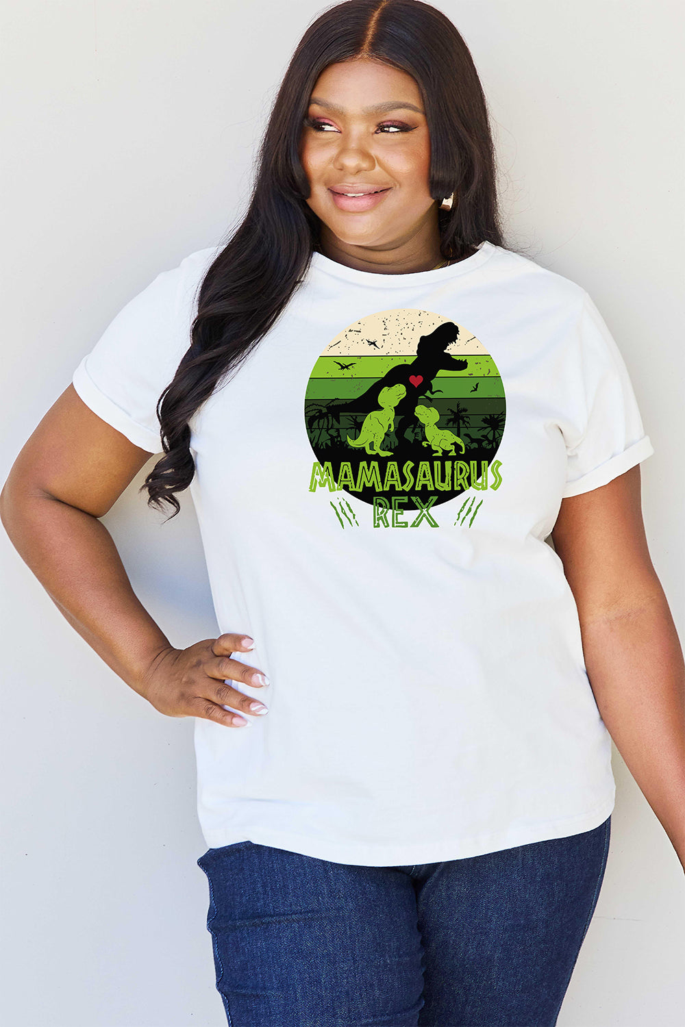 Simply Love Full Size MAMASAURUS REX Graphic T-Shirt-Jewearrings