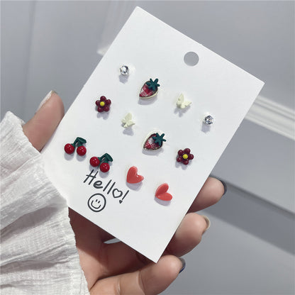 Women's Cute Sweet Sterling Silver Needle Stud Earrings-Jewearrings