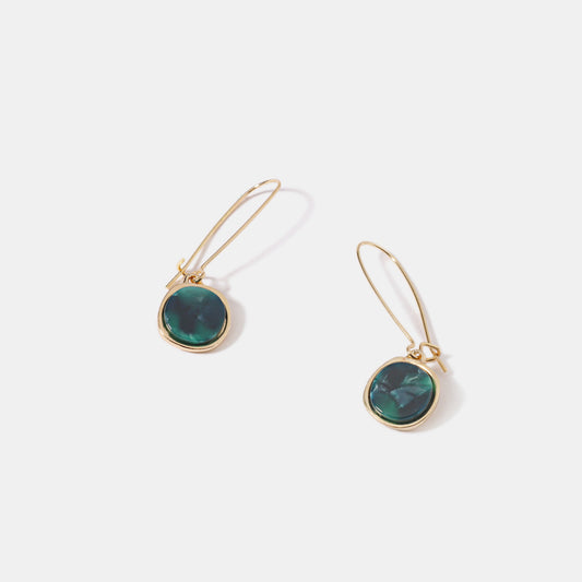 Small Temperament Earrings Acetate Emerald-Jewearrings