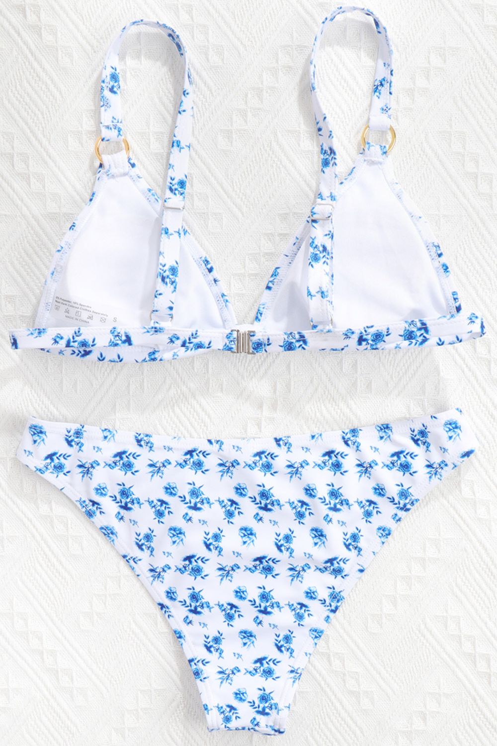 Floral Ring Detail Bikini Set-Jewearrings