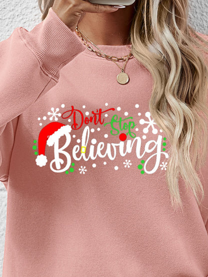 Letter Graphic Long Sleeve Sweatshirt-Jewearrings