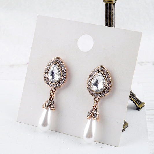 Water drop stud earrings-Jewearrings