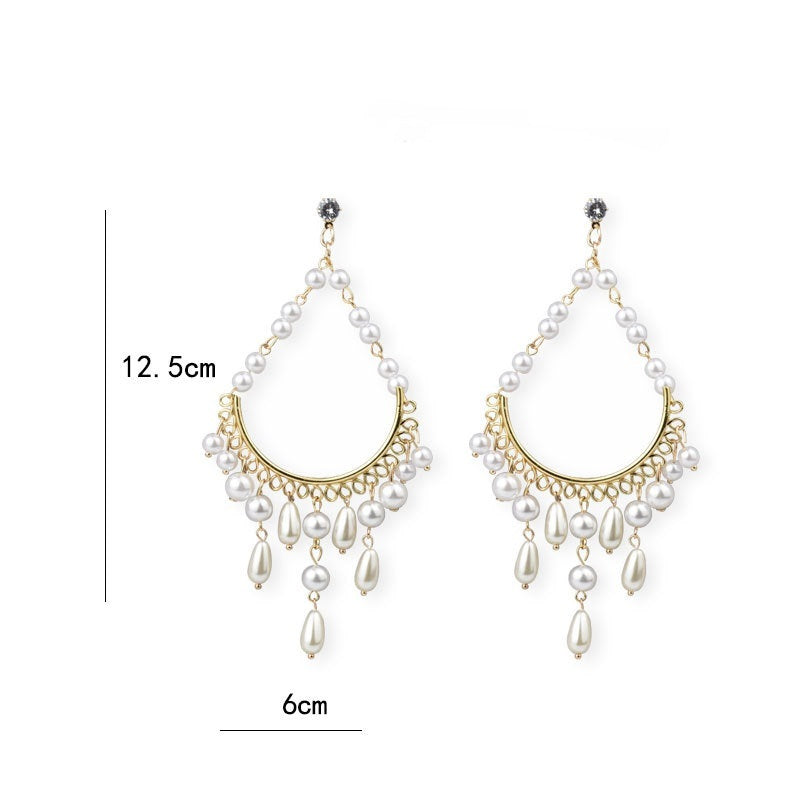 Water drop imitation pearl earrings women-Jewearrings