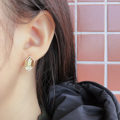 Simple and irregular gold-plated female stud earrings-Jewearrings