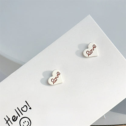 Women's Cute Sweet Sterling Silver Needle Stud Earrings-Jewearrings