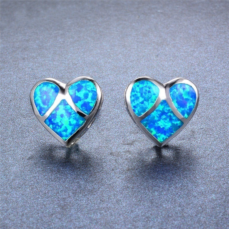 Opal Tricolor Stud Earrings-Jewearrings