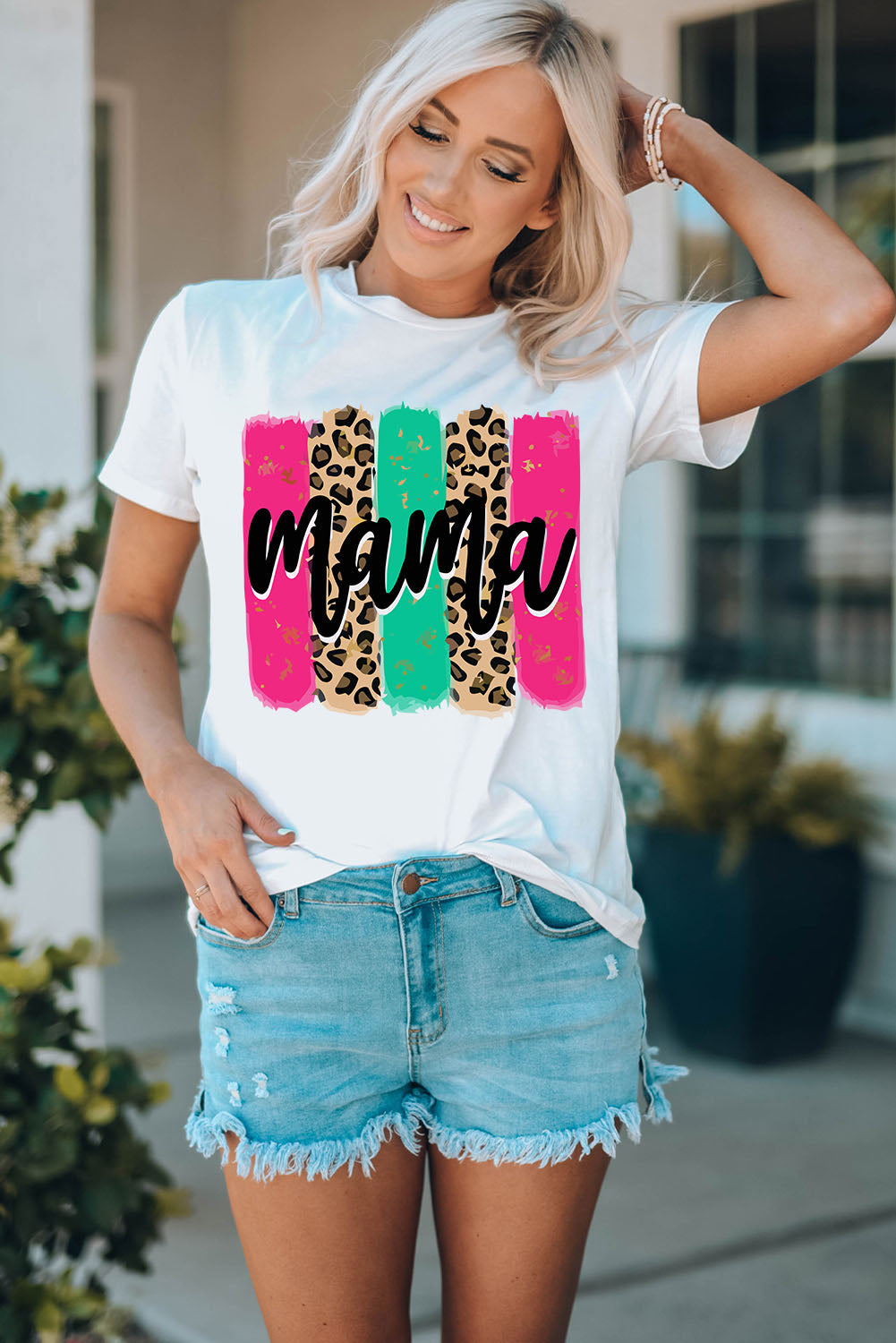 MAMA Graphic Round Neck T-Shirt-Jewearrings