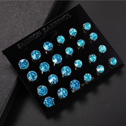 Fashion And Popular Crystal Zircon Stud Earrings Set-Jewearrings