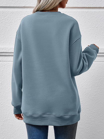 MERRY CHRISTMAS Round Neck Long Sleeve Sweatshirt-Jewearrings